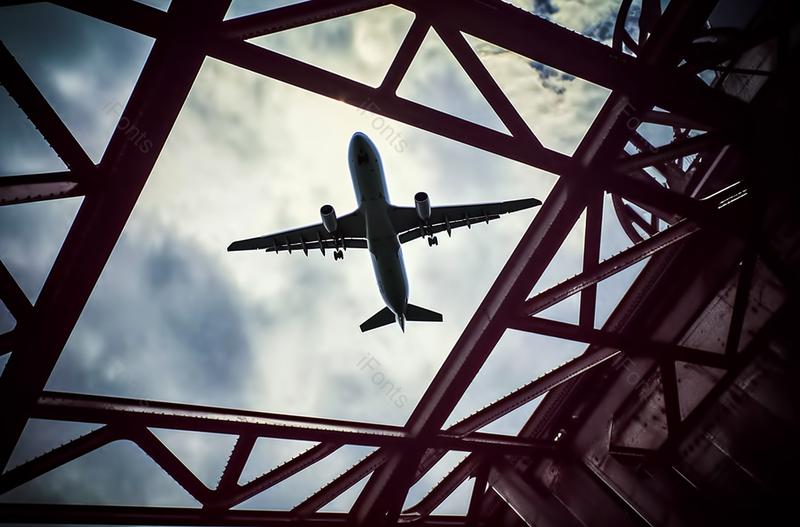 商用机剪影在天空上交通运输方式实拍,高清,摄影图,摄影图片,图片大全,摄影图免费下载